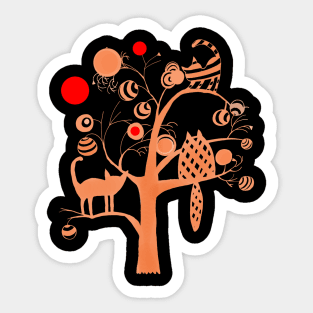 cats and peaches Sticker